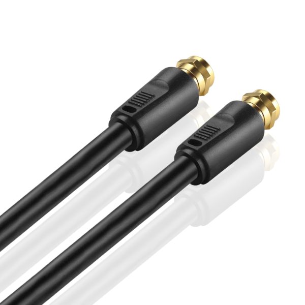 TNP Coaxial Cable Connector F Type - Gold Plated RG6 Coax Cable Cord for TV Antenna, Satellite Receivers, Cable Modem - Quad Shielded Coaxial Cable 20IN Extender Adapter for Indoor and Outdoor Use - Image 3