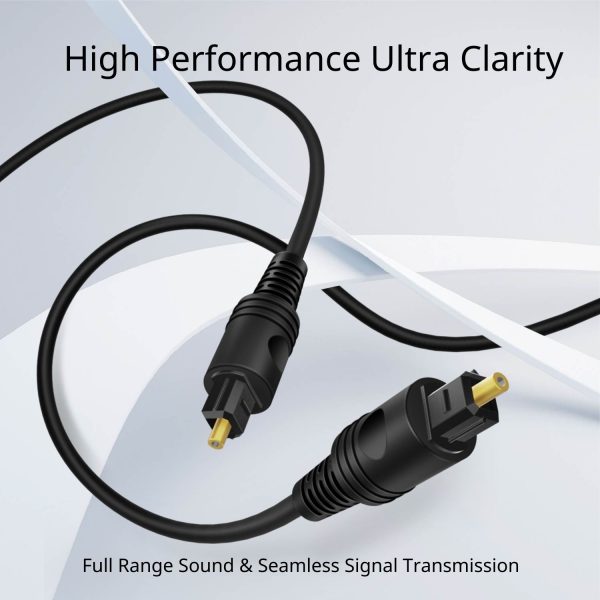 TNP Digital Optical Audio Cable 50 Feet S/PDIF Fiber Optic Cable Toslink TV Optical Cable for Soundbar, Home Theater, Speaker Wire, TV, PS4, Xbox Male to Male Gold Connectors & Strain-Relief Cord| - Image 2