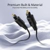 TNP Digital Optical Audio Cable 50 Feet S/PDIF Fiber Optic Cable Toslink TV Optical Cable for Soundbar, Home Theater, Speaker Wire, TV, PS4, Xbox Male to Male Gold Connectors & Strain-Relief Cord| - Image 3