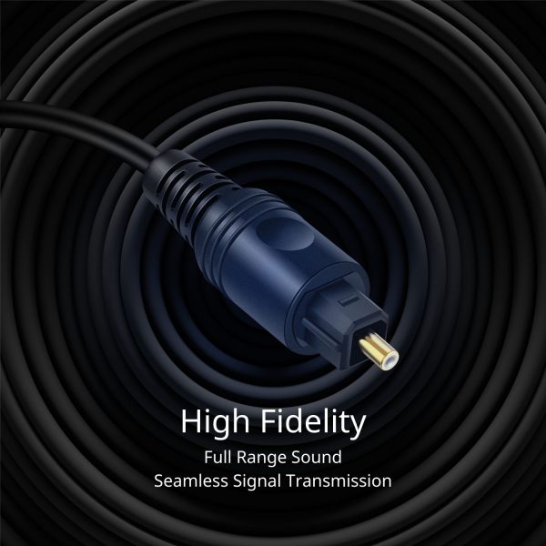 TNP Digital Optical Audio Cable 50 Feet S/PDIF Fiber Optic Cable Toslink TV Optical Cable for Soundbar, Home Theater, Speaker Wire, TV, PS4, Xbox Male to Male Gold Connectors & Strain-Relief Cord| - Image 4