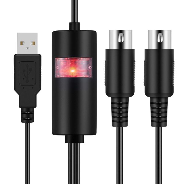 TNP Midi to USB Cable Interface Converter - IN OUT Midi Cable Host Adapter Plug Controller Wire Cord For Keyboard Synthesizer Device to Mac Pc Computer Laptop iPad iPhone Music Studio (Black 6 FT) - Image 6