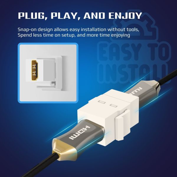 TNP 4K HDMI Keystone Jack Insert - High-Speed Keystone HDMI Definition, Snap-In HDMI Jack Insert for Standard Keystone Wall Plates, 4K HDMI Keystone Wall Plate Insert with Gold-Plated Connectors - Image 7