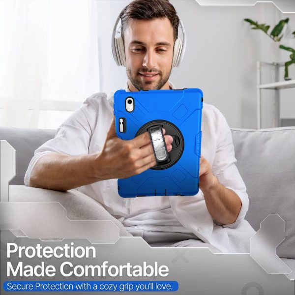TNP Protective Case for iPad 10.9 Inch 10th Generation 2022 - Shockproof Cover Case with Pencil Holder, Rotating Handle, Adjustable Stand & Shoulder Strap (Model: A2696, A2757, A2777), Blue - Image 10