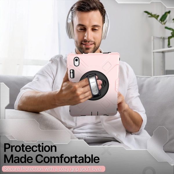 TNP Protective Case for iPad 10.9 Inch 10th Generation 2022 - Shockproof Cover Case with Pencil Holder, Rotating Handle, Adjustable Stand & Shoulder Strap (Model: A2696, A2757, A2777), Pink Pastel - Image 10