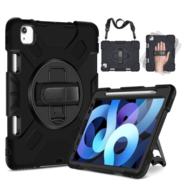 TNP Protective Case for iPad Air 6th M2 2024 11 Inch, 5th 4th Gen 10.9 inch and iPad Pro 4th 3rd 2nd Generation (2022 2021 2020 2018)w/ Pencil Holder, Handle, Stand & Shoulder Strap, Black