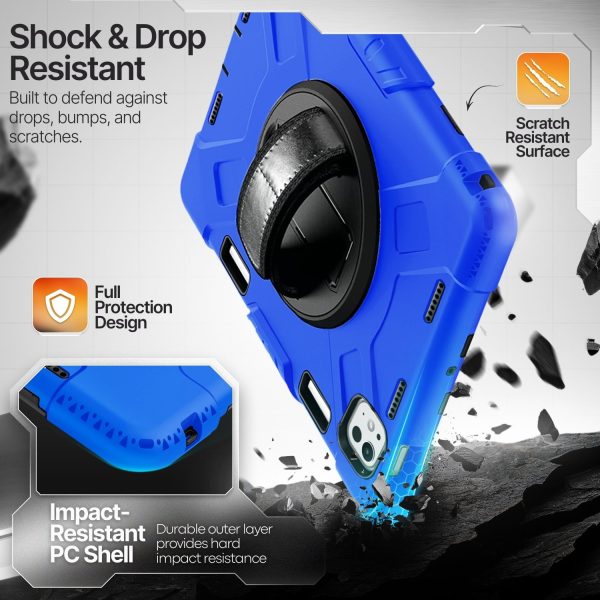 TNP Protective Case for iPad Pro 11 Inch M4 5th Generation 2024 - Shockproof Cover Case with Pencil Holder, Rotating Handle, Adjustable Stand & Shoulder Strap (Model: A2836/A2837/A3006), Blue - Image 3