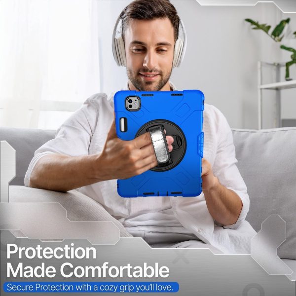 TNP Protective Case for iPad Pro 11 Inch M4 5th Generation 2024 - Shockproof Cover Case with Pencil Holder, Rotating Handle, Adjustable Stand & Shoulder Strap (Model: A2836/A2837/A3006), Blue - Image 10