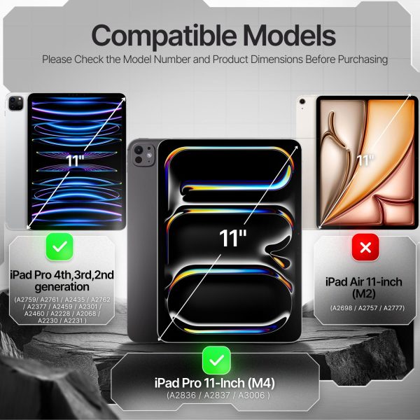TNP Protective Case for iPad Pro 11 Inch M4 5th Generation 2024 - Shockproof Cover Case with Pencil Holder, Rotating Handle, Adjustable Stand & Shoulder Strap (Model: A2836/A2837/A3006), Mint - Image 2