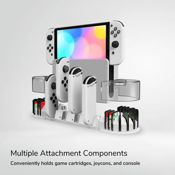 TNP Switch Dock Charging Station Stand - Joy-Con Controller Charger for Nintendo Switch & Switch OLED - Upgraded Switch Joycon Charger with 20-Slot Game Card Holder - Image 2