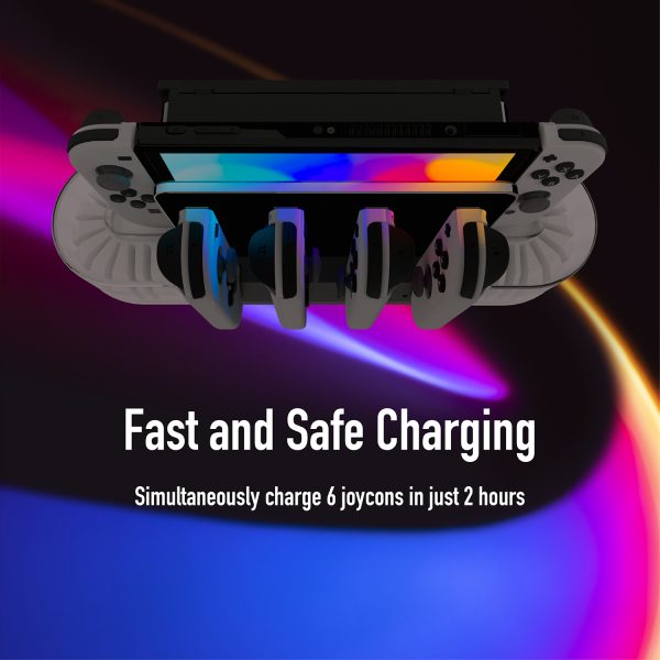 TNP Switch Dock Charging Station Stand - Joy-Con Controller Charger for Nintendo Switch & Switch OLED - Upgraded Switch Joycon Charger with 20-Slot Game Card Holder - Image 4