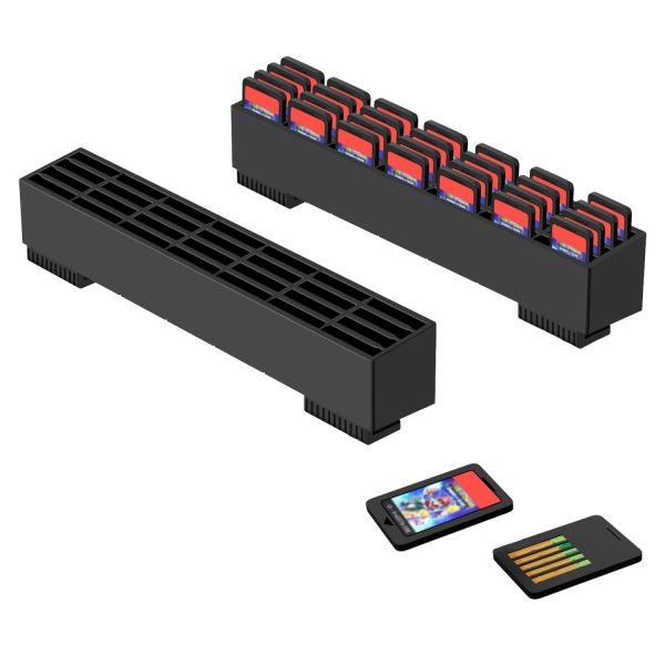 TNP Game Cards Storage Holder for Nintendo Switch Dock, Add-on Cartridge Case Slot Box Rack Mod with 28 Game Card Organizer Slots for Nintendo Switch, Switch Lite Game Cards