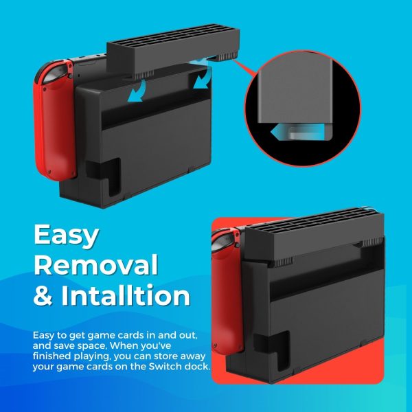 TNP Game Cards Storage Holder for Nintendo Switch Dock, Add-on Cartridge Case Slot Box Rack Mod with 28 Game Card Organizer Slots for Nintendo Switch, Switch Lite Game Cards - Image 3
