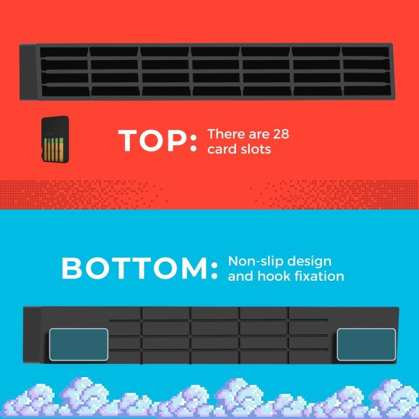 TNP Game Cards Storage Holder for Nintendo Switch Dock, Add-on Cartridge Case Slot Box Rack Mod with 28 Game Card Organizer Slots for Nintendo Switch, Switch Lite Game Cards - Image 5