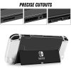 TNP Dockable Case for Nintendo Switch OLED Clear Case Protector - Transparent Oled Switch Skin Protective Grip Case with Screen Protector and 8 Thumb Caps for Nintendo Switch OLED Accessories 2021 - Image 4
