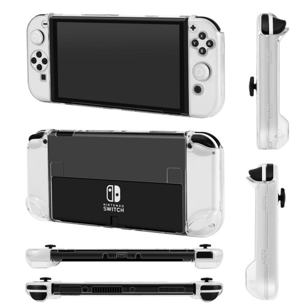 TNP Dockable Case for Nintendo Switch OLED Clear Case Protector - Transparent Oled Switch Skin Protective Grip Case with Screen Protector and 8 Thumb Caps for Nintendo Switch OLED Accessories 2021 - Image 8