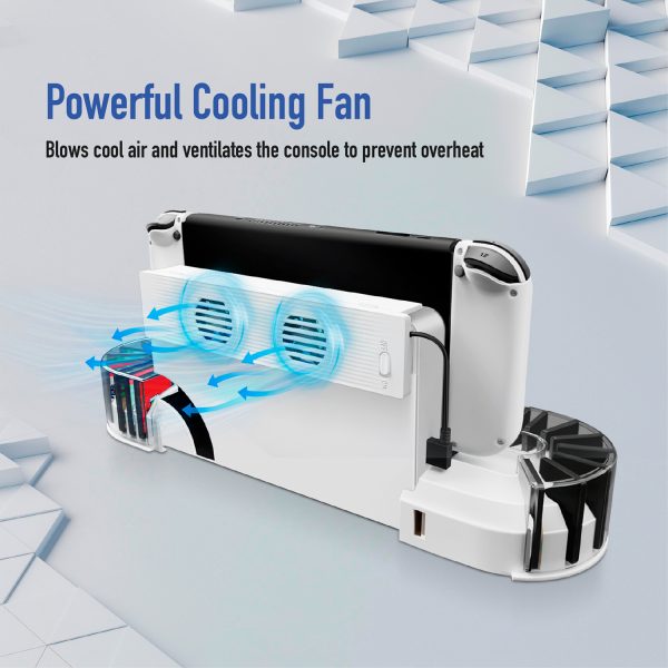 TNP Cooling Fan for Nintendo Switch and Switch OLED - External Dock Station Cooling Fan for Nintendo Switch OLED - High Speed Silent Fan Effective Heat Dissipation - USB Port Input, White - Image 3