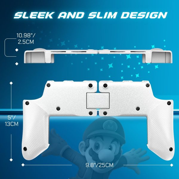 TNP Grip Case for Nintendo Switch OLED - Foldable Ergonomic Switch Grip with Slim, Lightweight, Comfortable Handle & 4 Game Card Slots Compatible with N-Switch OLED Model(2021) ONLY, White - Image 7
