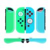 TNP Joycon Case for Nintendo Switch - Silicone Joy Con Case for Nintendo Switch & Switch Oled - Protective Switch Controller Case Cover with Thumb Grip Caps for Nintendo Switch Joycon (White Leaf)