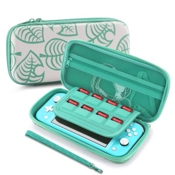 TNP Travel Case for Switch Lite New Horizon Animal Leaf Crossing Portable Carry Hard Shell EVA Material Pouch Deluxe Cover for Switch Lite Console, Joy Con Controller, Game Card Holders