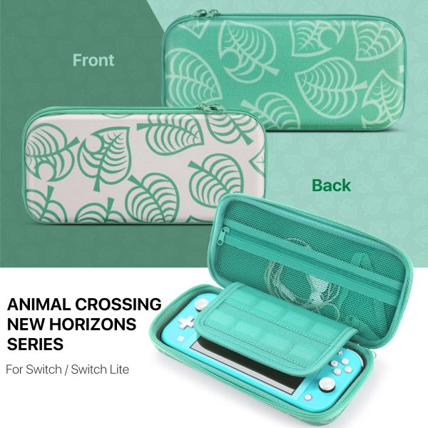 TNP Travel Case for Switch Lite New Horizon Animal Leaf Crossing Portable Carry Hard Shell EVA Material Pouch Deluxe Cover for Switch Lite Console, Joy Con Controller, Game Card Holders - Image 2