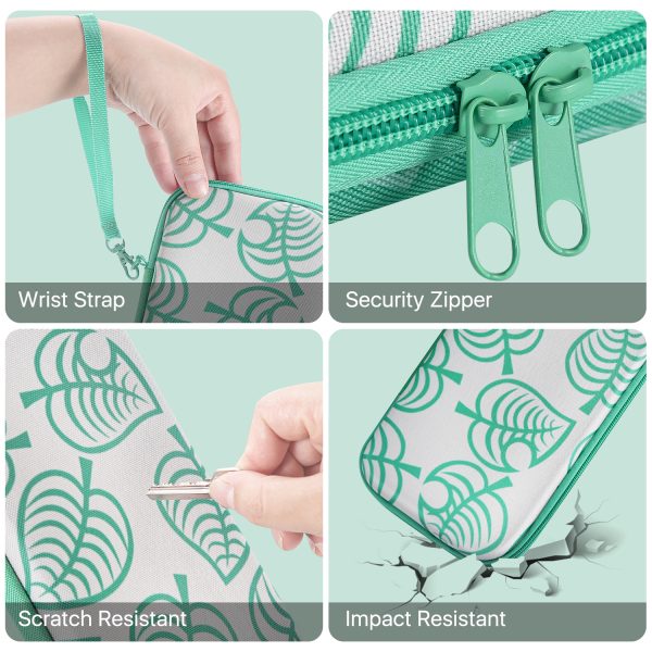 TNP Travel Case for Switch Lite New Horizon Animal Leaf Crossing Portable Carry Hard Shell EVA Material Pouch Deluxe Cover for Switch Lite Console, Joy Con Controller, Game Card Holders - Image 5