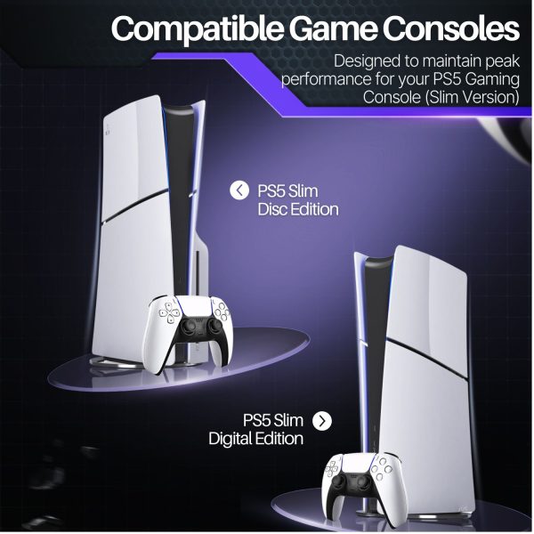 TNP Dust Cover for PS5 Slim Console - Protective Dust Filter for PS5 Slim Disc & Digital Edition -  Precision Fit Dust Prevention Plug Set Cover for Filtering Dust and Pet Hair (for PS5 SLIM ONLY) - Image 4