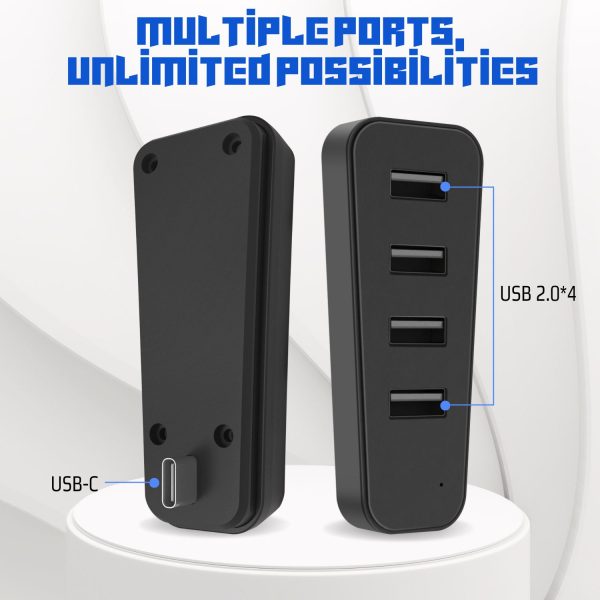 TNP 4 Port USB Hub for PS5 Slim Edition - High-Speed USB 2.0 Port Extender Adapter Accessories Expansion Hub Connector Expander for Playstation 5 Slim ONLY, Black - Image 4