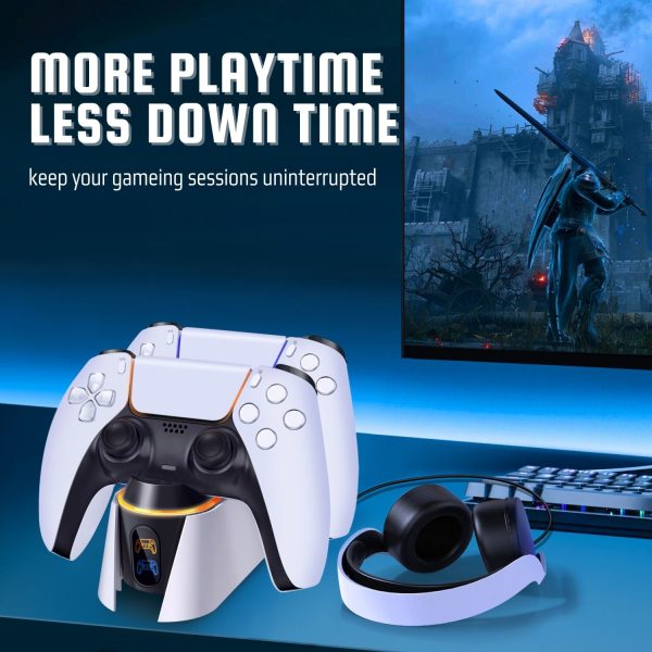 TNP Dual Charging Station for PS5 Controller - Wireless Charging Dock for PS5 Controller with LED Indicator - Fast Charger Stand for Playstation 5 Dualsense Controller with Type-C USB Cable - Image 7