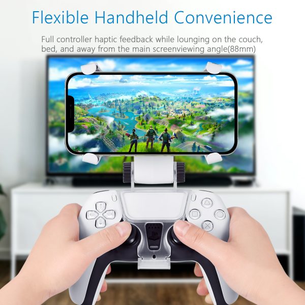 TNP PS5 Controller Phone Clip Holder Clamp Mount Adjustable Bracket for Sony PlayStation 5 PS5 Dual Sense Wireless Controller for iPhone 12 Pro, 12 Pro Max, 11, Xs, Xs Max, X, 8 Plus, 8, 7 - Image 2
