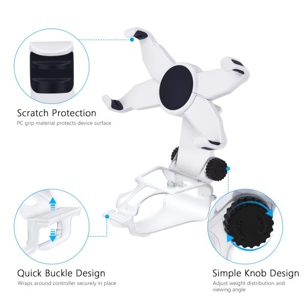 TNP PS5 Controller Phone Clip Holder Clamp Mount Adjustable Bracket for Sony PlayStation 5 PS5 Dual Sense Wireless Controller for iPhone 12 Pro, 12 Pro Max, 11, Xs, Xs Max, X, 8 Plus, 8, 7 - Image 5