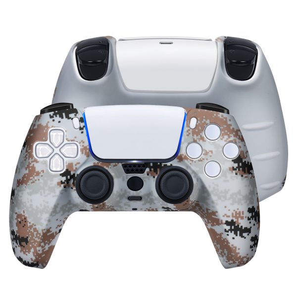 TNP Controller Case for PS5 Silicone Controller Skin for Dualsense Cover + 8 Pro Thumb Grips Set Sony Playstation 5 Skins Accessories Camo Gray with Ergonomic Textured Grip - Image 5