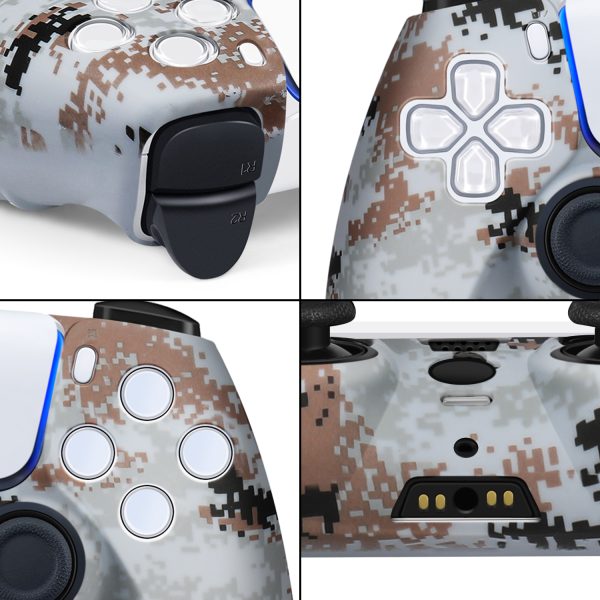 TNP Controller Case for PS5 Silicone Controller Skin for Dualsense Cover + 8 Pro Thumb Grips Set Sony Playstation 5 Skins Accessories Camo Gray with Ergonomic Textured Grip - Image 6