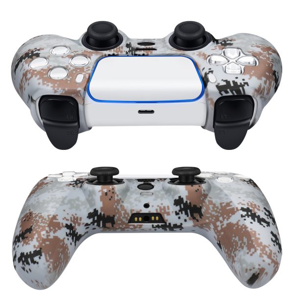 TNP Controller Case for PS5 Silicone Controller Skin for Dualsense Cover + 8 Pro Thumb Grips Set Sony Playstation 5 Skins Accessories Camo Gray with Ergonomic Textured Grip - Image 7