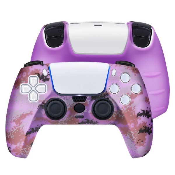 TNP Controller Case for PS5 Silicone Controller Skin for Dualsense Cover + 8 Pro Thumb Grips Set Sony Playstation 5 Skins Accessories Camo Purple with Ergonomic Textured Grip - Image 5