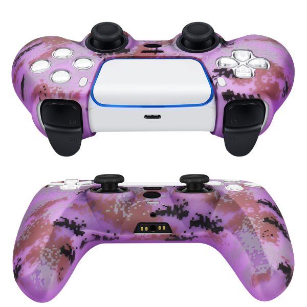 TNP Controller Case for PS5 Silicone Controller Skin for Dualsense Cover + 8 Pro Thumb Grips Set Sony Playstation 5 Skins Accessories Camo Purple with Ergonomic Textured Grip - Image 7