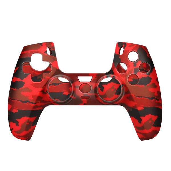 TNP Controller Case for PS5 Silicone Controller Skin for Dualsense Cover + 8 Pro Thumb Grips Set Sony Playstation 5 Skins Accessories Camo Red with Ergonomic Textured Grip - Image 2