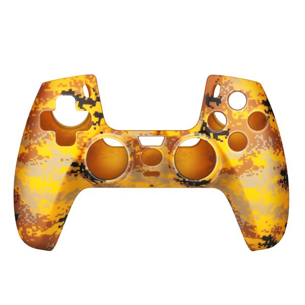 TNP Controller Case for PS5 Silicone Controller Skin for Dualsense Cover + 8 Pro Thumb Grips Set Sony Playstation 5 Skins Accessories Camo Yellow with Ergonomic Textured Grip - Image 2