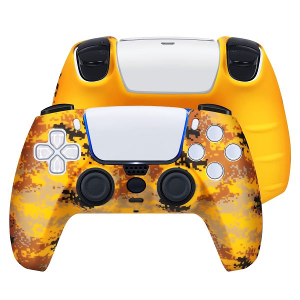 TNP Controller Case for PS5 Silicone Controller Skin for Dualsense Cover + 8 Pro Thumb Grips Set Sony Playstation 5 Skins Accessories Camo Yellow with Ergonomic Textured Grip - Image 5