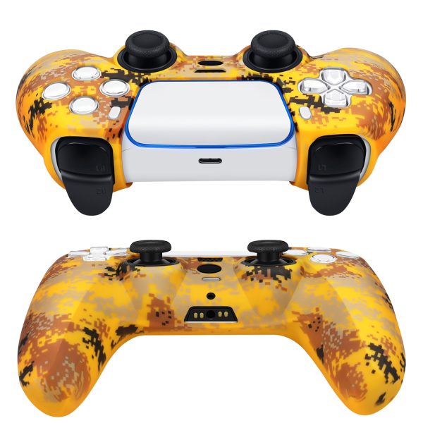 TNP Controller Case for PS5 Silicone Controller Skin for Dualsense Cover + 8 Pro Thumb Grips Set Sony Playstation 5 Skins Accessories Camo Yellow with Ergonomic Textured Grip - Image 7