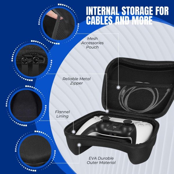 TNP Carrying Travel Storage Case for PS5 Controller, PS4 Controller, Xbox series X / S / Xbox One Controller, Nintendo Switch Pro Controller Holder Hard Shell Protective Cover EVA Accessories Pocket - Image 5