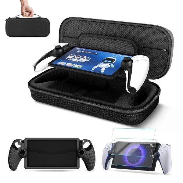 TNP Carrying Case for PlayStation Portal - Handheld Travel Case for PS5 Portable with Silicone Protective Case & 2 Pack Screen Protector - Carry Bag Case for PS Portal w/ Shockproof & Anti-Collision