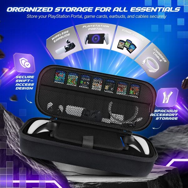 TNP Carrying Case for PlayStation Portal - Handheld Travel Case for PS5 Portable with Silicone Protective Case & 2 Pack Screen Protector - Carry Bag Case for PS Portal w/ Shockproof & Anti-Collision - Image 6