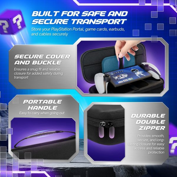 TNP Carrying Case for PlayStation Portal - Handheld Travel Case for PS5 Portable with Silicone Protective Case & 2 Pack Screen Protector - Carry Bag Case for PS Portal w/ Shockproof & Anti-Collision - Image 7