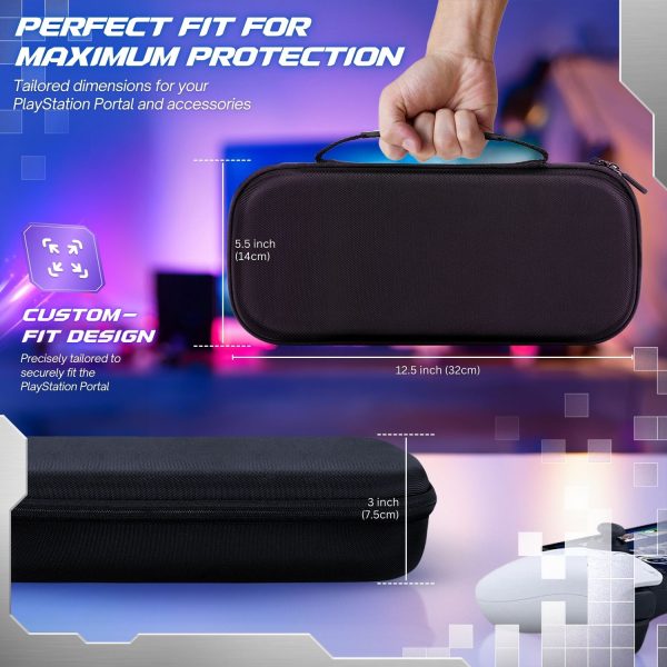 TNP Carrying Case for PlayStation Portal - Handheld Travel Case for PS5 Portable with Silicone Protective Case & 2 Pack Screen Protector - Carry Bag Case for PS Portal w/ Shockproof & Anti-Collision - Image 8