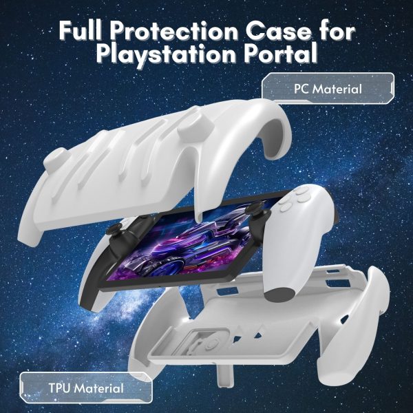 TNP Full Protective Case Cover for Playstation Portal - Anti-Slip TPU Protector Case for PS5 Portal- Detachable Front Shell Cover with Built-in Kickstand for PS Portal Remote Player (White) - Image 2