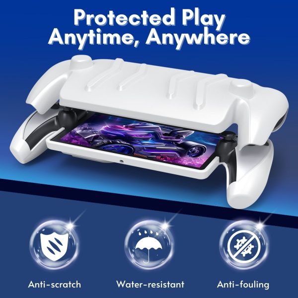 TNP Full Protective Case Cover for Playstation Portal - Anti-Slip TPU Protector Case for PS5 Portal- Detachable Front Shell Cover with Built-in Kickstand for PS Portal Remote Player (White) - Image 3