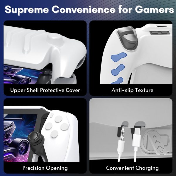 TNP Full Protective Case Cover for Playstation Portal - Anti-Slip TPU Protector Case for PS5 Portal- Detachable Front Shell Cover with Built-in Kickstand for PS Portal Remote Player (White) - Image 7