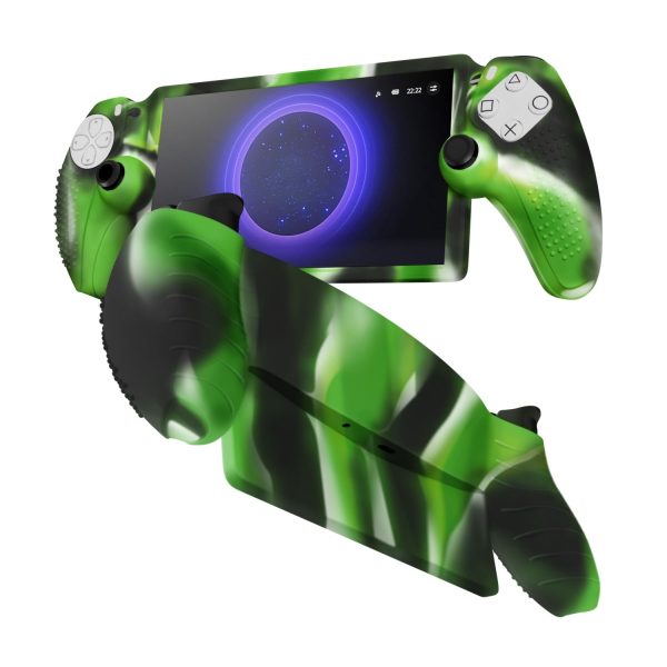 TNP Protective Case for Playstation Portal - Silicone Skin Cover for PS Portal Shell with Anti-Slip, Shock-Absorption, Anti-Fingerprint, Scratch-Resistant, Camouflage Green