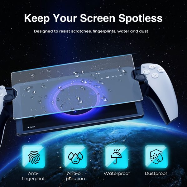TNP 2-Pack Tempered Glass Screen Protector for PlayStation Portal Remote Player - 8-inch Transparent Clear Screen Protector for PS5 Portal - 9H Anti-Scratch Tempered Glass for PlayStation Portal - Image 4