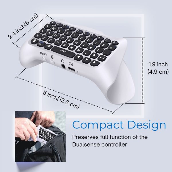 TNP Chatpad Controller Keyboard Attachment for PS5, Wireless Compact Keypad - The Ultimate QWERTY Gamepad Keyboard with Built-In Speaker for Live Chat and Messaging - Image 3